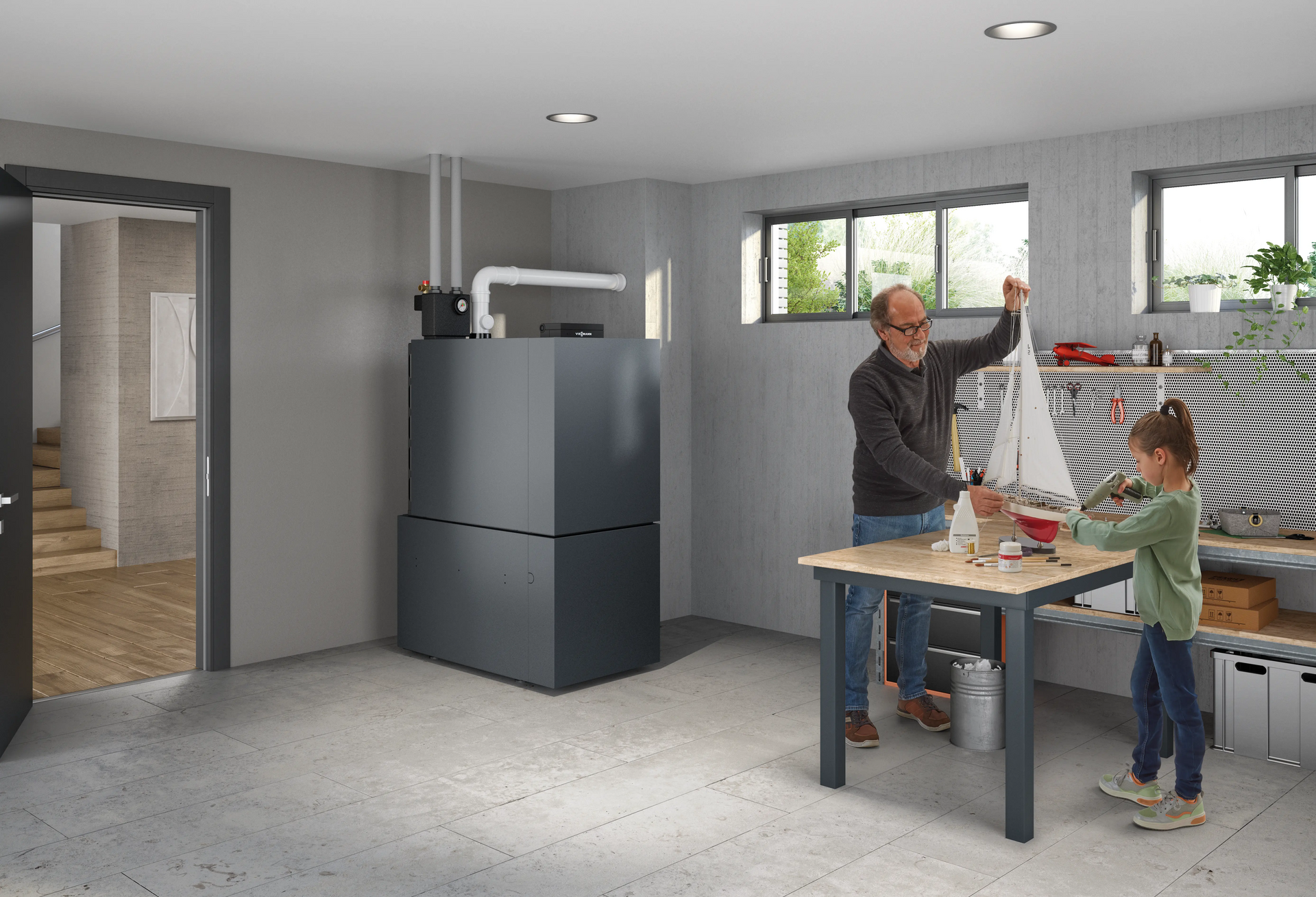 Vitoladens_300-C_Vitographite_Milieu_mit_Personen (c) Viessmann_Climate_Solutions_SE